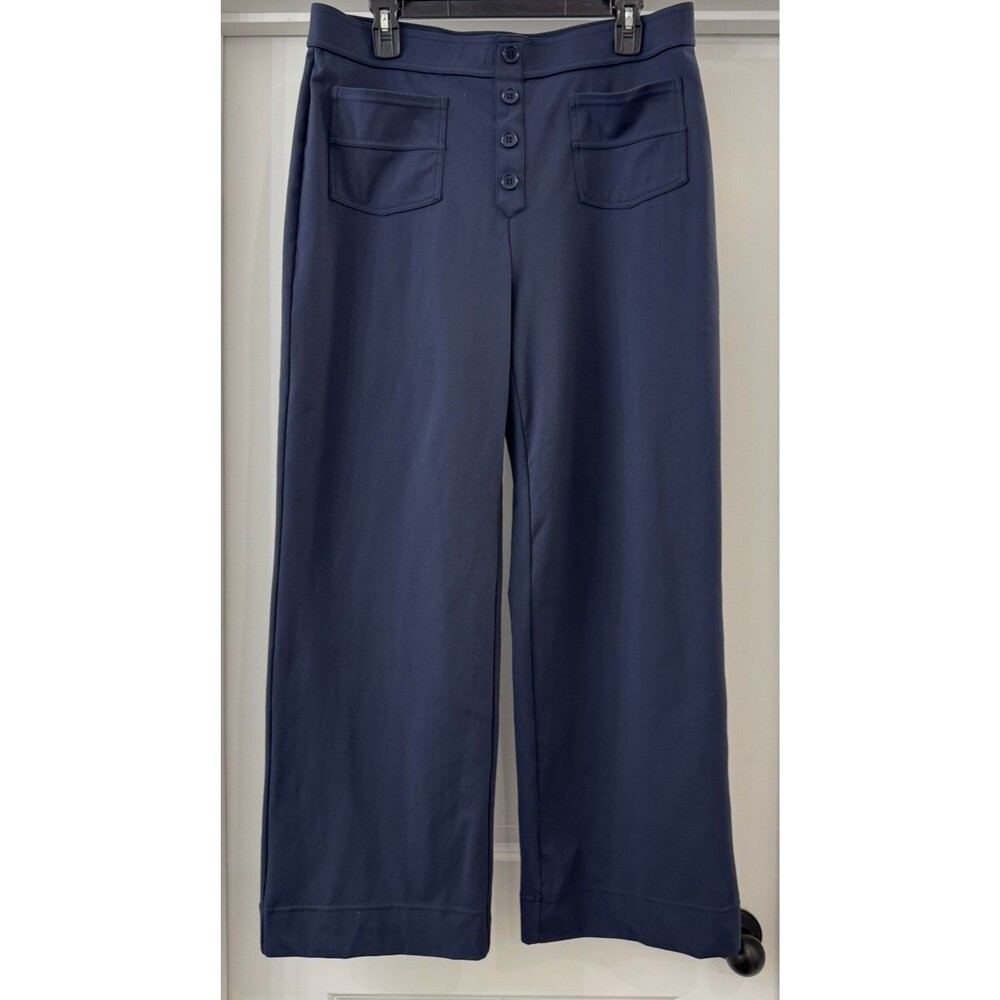 Halara Day Stretch High Waisted Button Pocket Straight Leg Pants Navy Blue XL